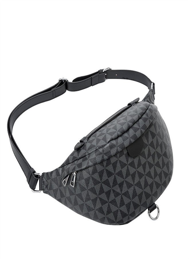 Pack Crossbody Bags for Women, Fashion Sling Bag for Girls, Small Belt Chest Bum Bag, PU Leather Waterproof Checkered  Packs for Runing, Shopping, Travel - Image 2